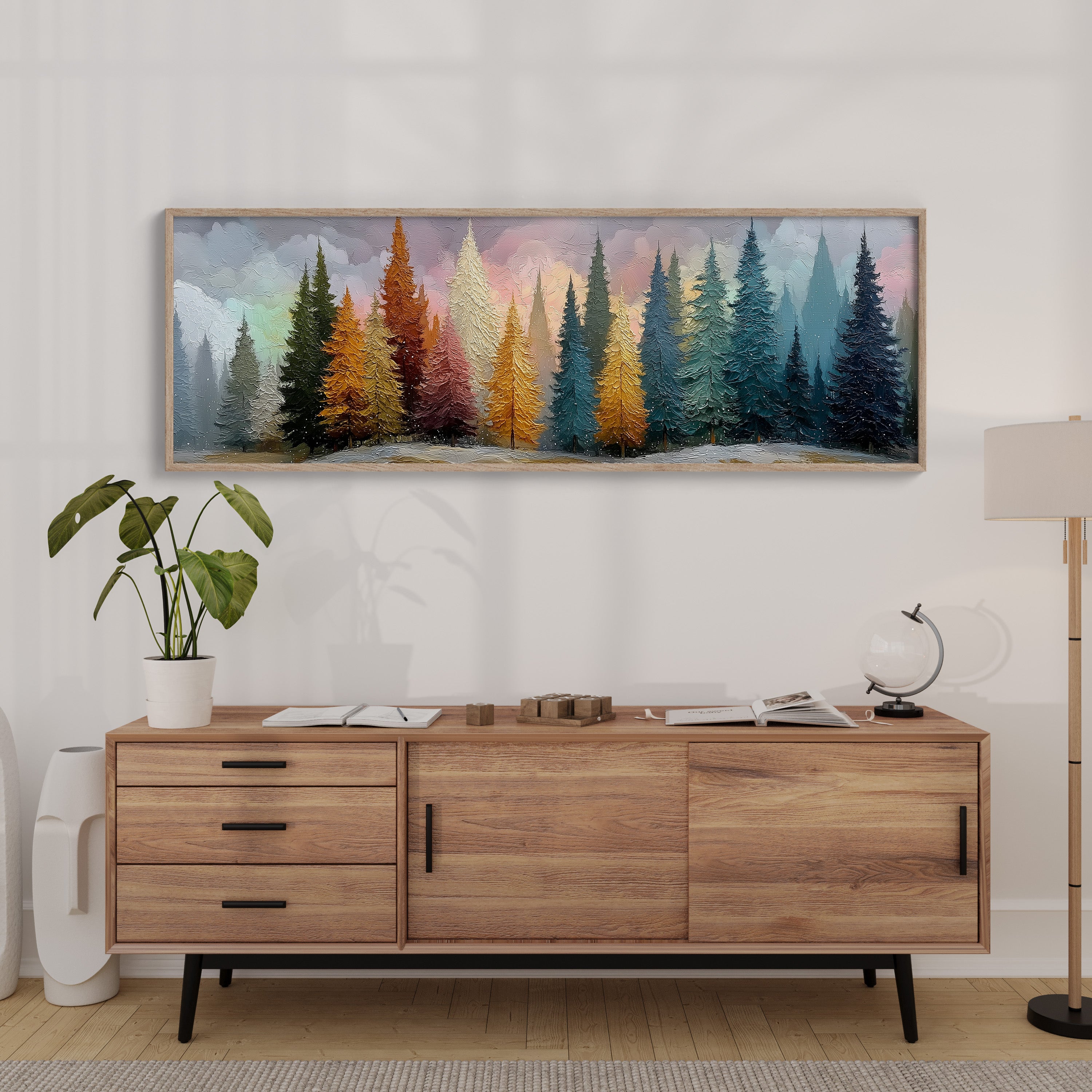 Winter Pines in Painted Light
