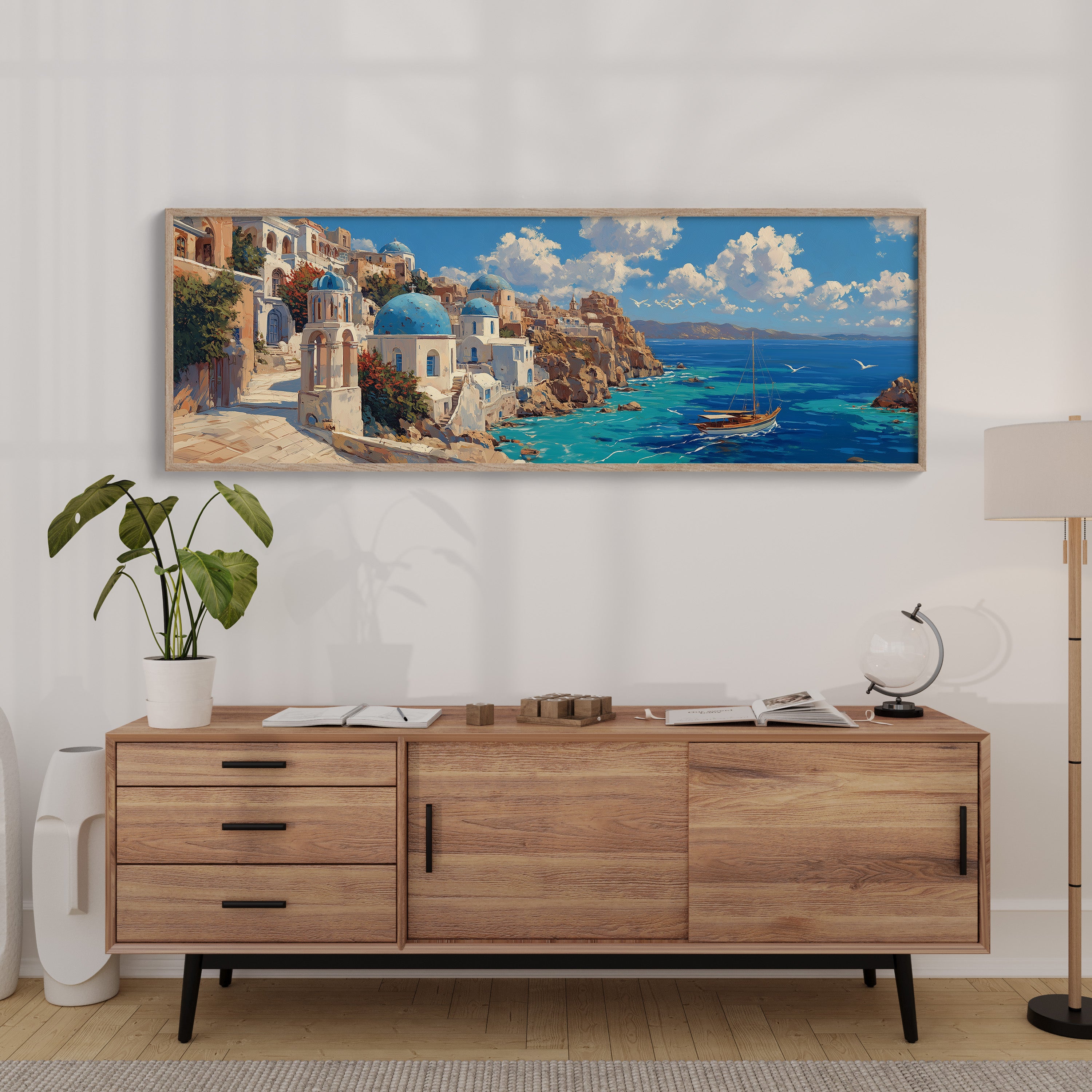 Santorini Light Over Blue Domes