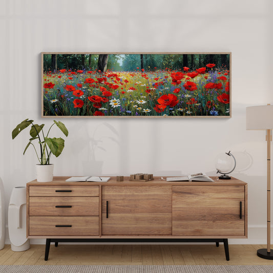 Red Blossoms Beneath the Pines