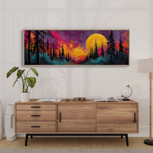 Moonrise Through Painted Fire