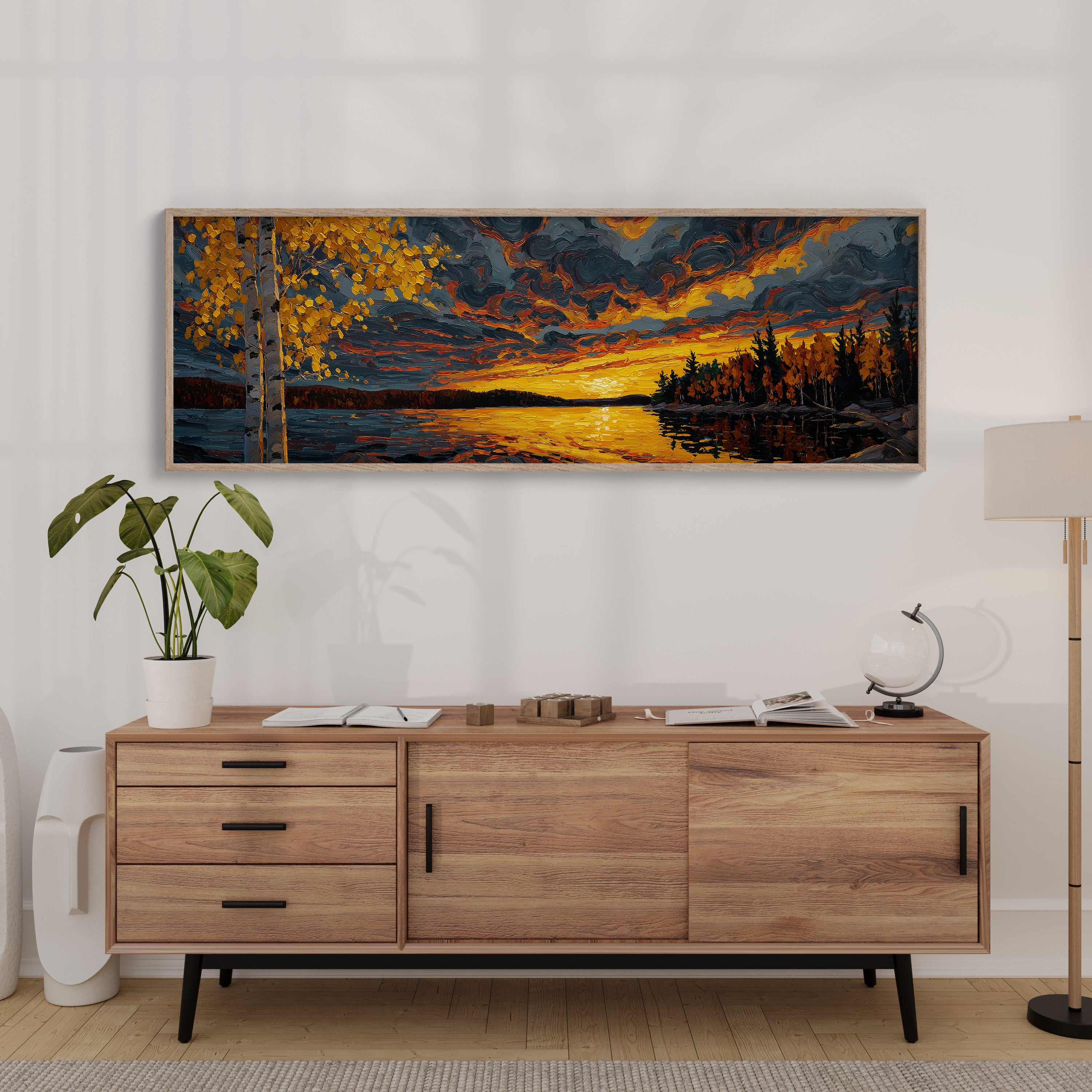 Sunset Across the Autumn Lake
