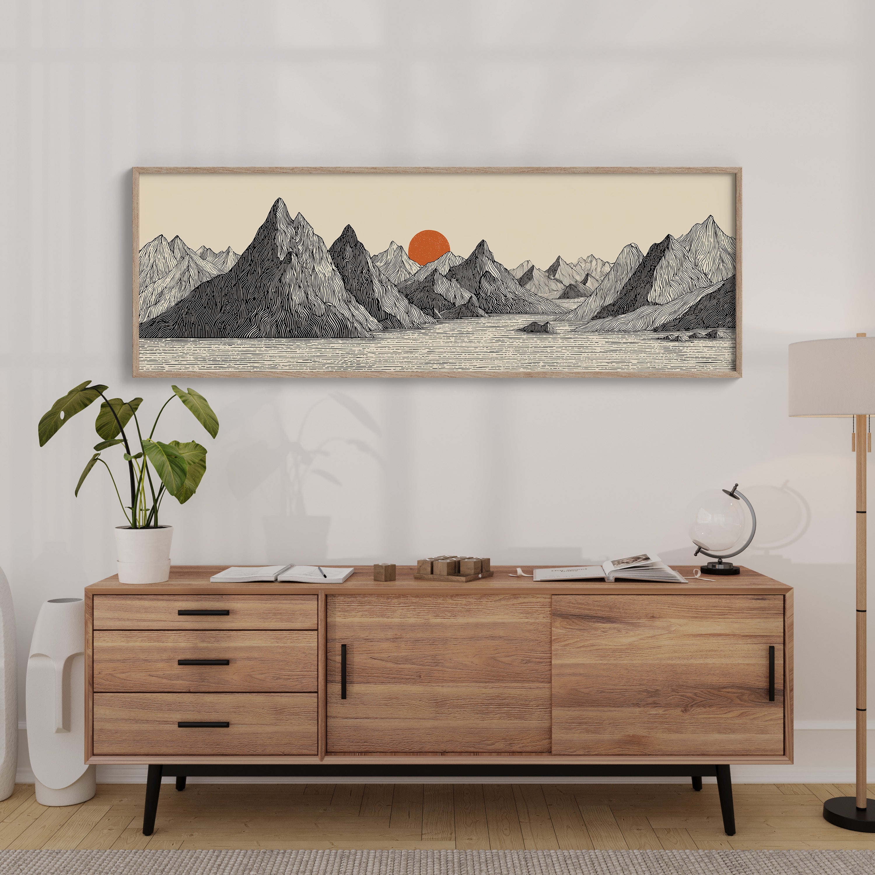 Sun Rises Over Carved Peaks