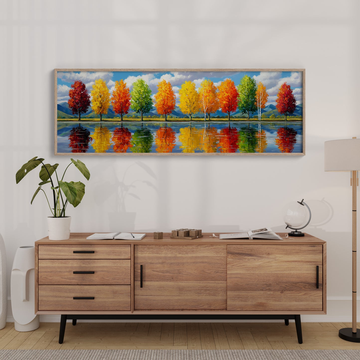 Rainbow Trees Along the Water