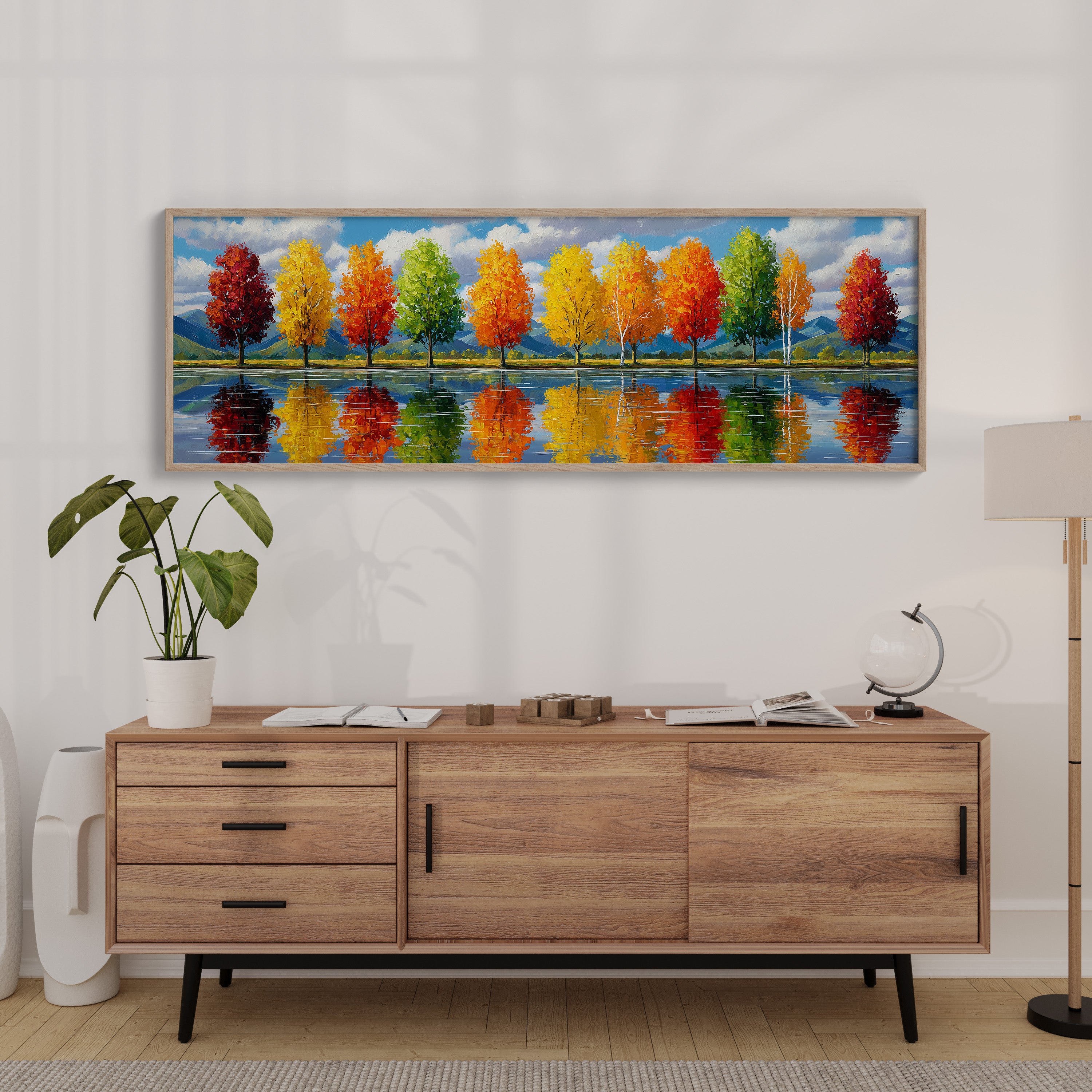 Rainbow Trees Along the Water