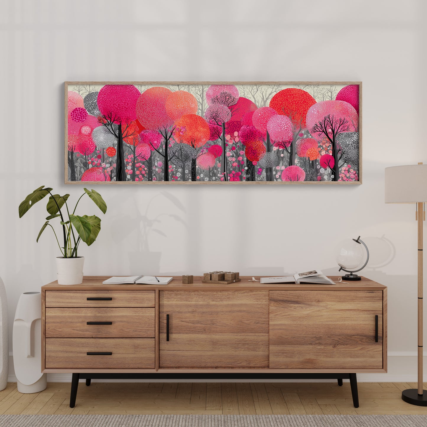 Blossoms in a Crimson Forest