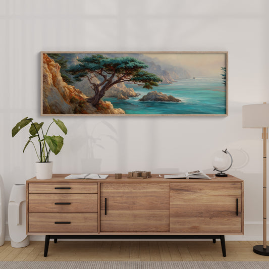 Windswept Tree Above Turquoise Shores