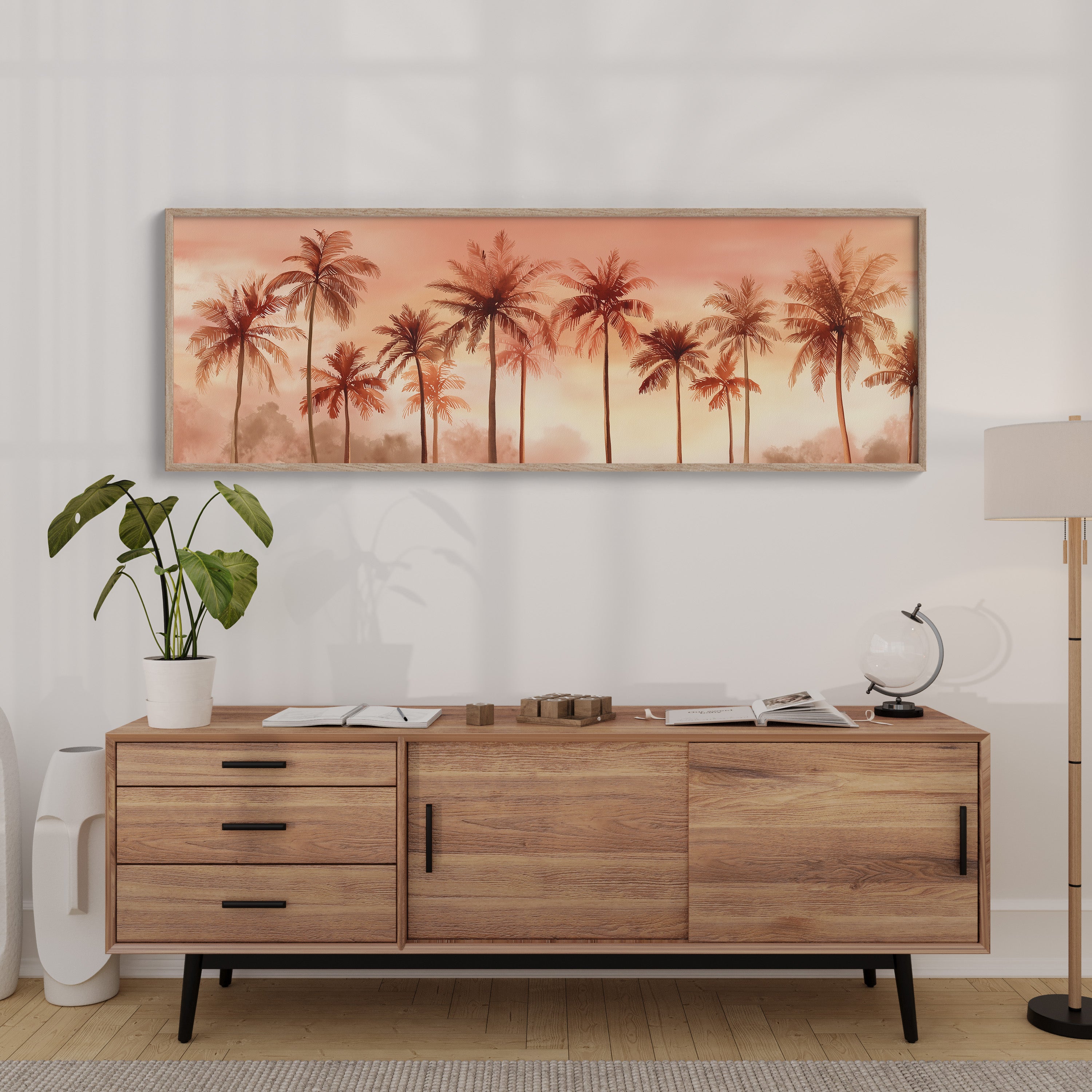 Palms in a Peach-Tinted Breeze