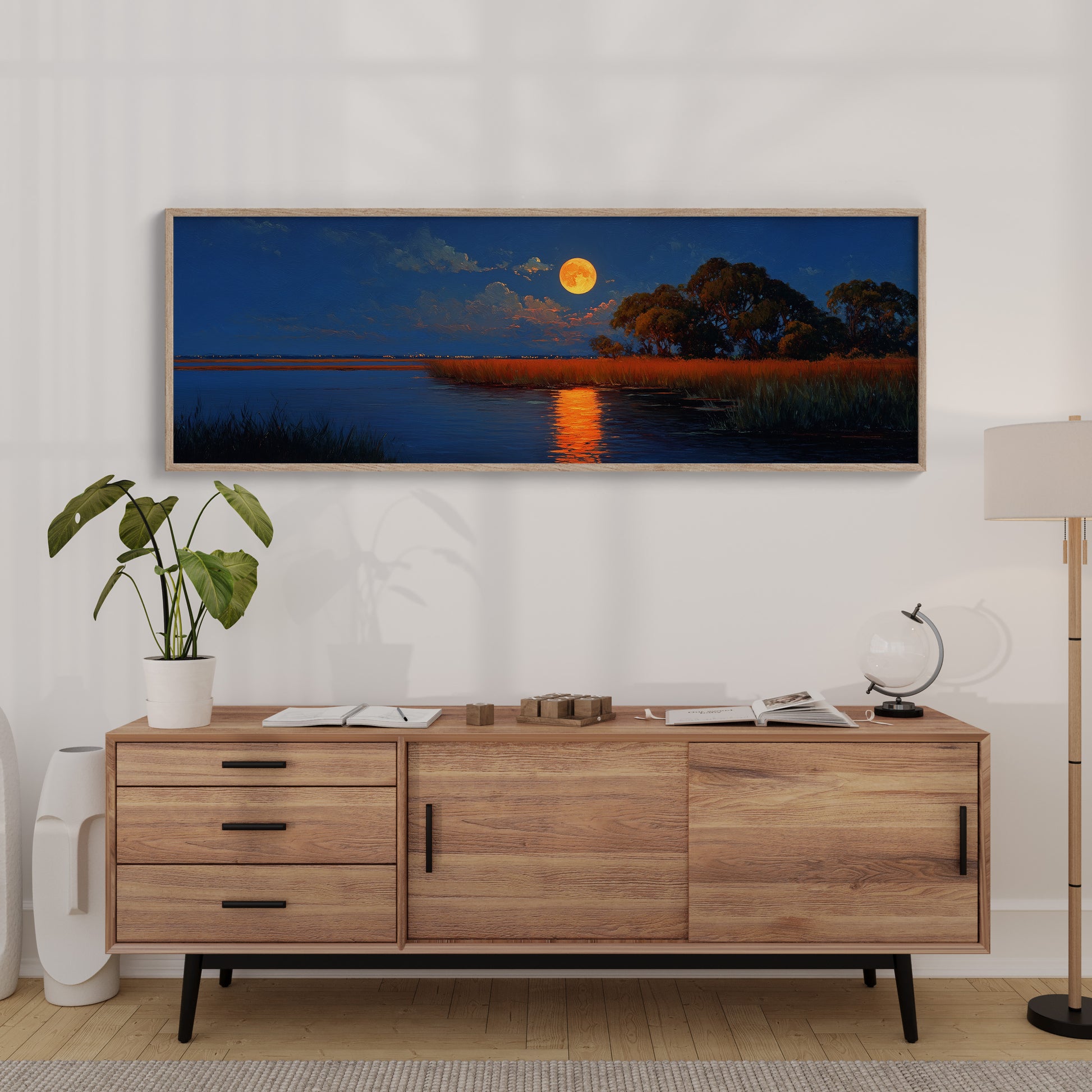 Moonrise Over the Quiet Marsh