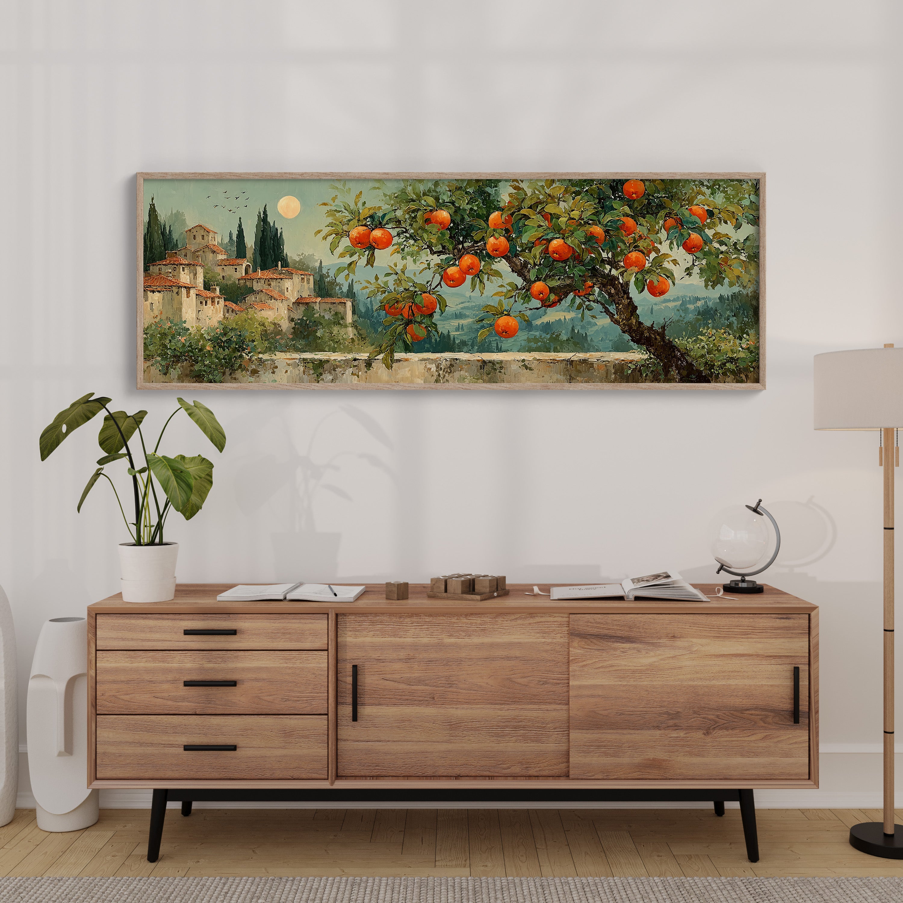 Orchard Moon Over Tuscan Hills