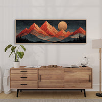 Copper Moonrise Over Ember Peaks