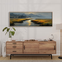 Golden Marsh Under Distant Peaks
