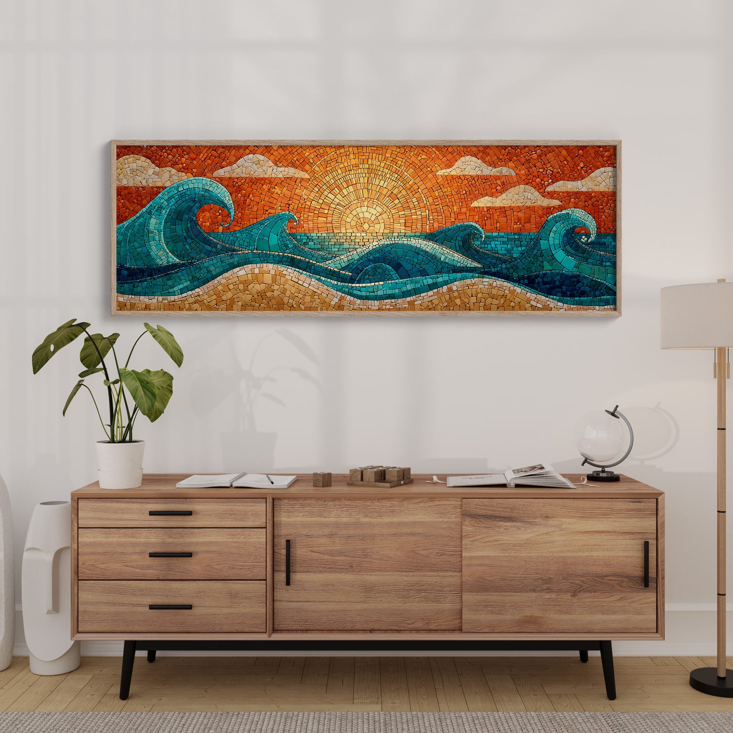 Sunrise Waves in Mosaic Light