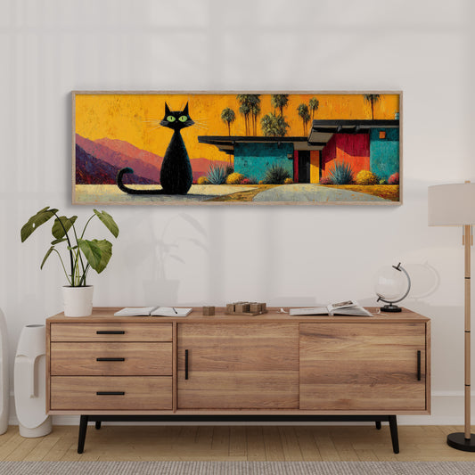 Midcentury Cat at Sunset
