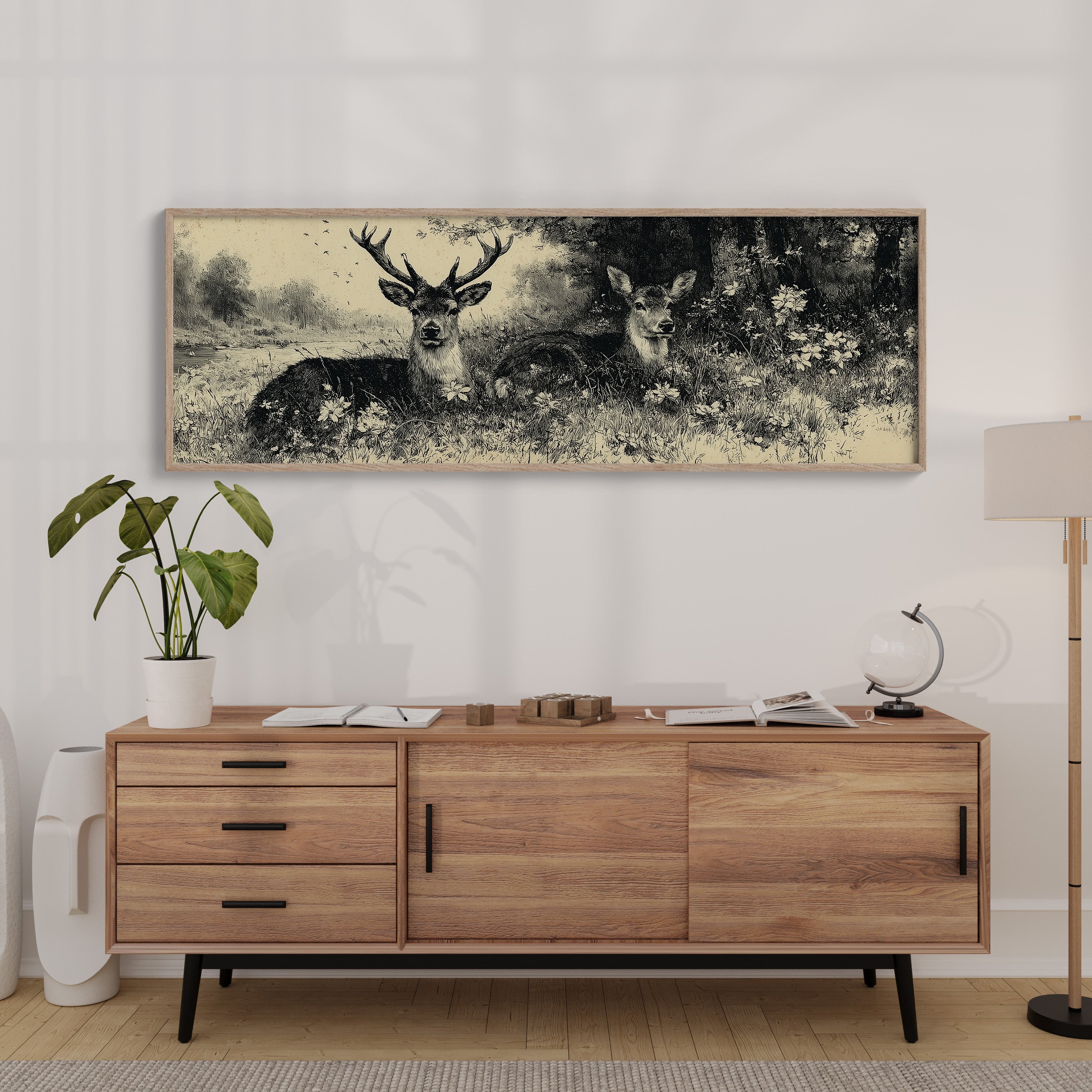 Resting Deer by the Riverbank