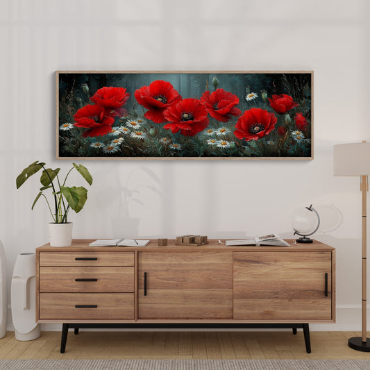 Crimson Blooms Beneath the Pines