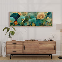 Blooming Waves of Teal and Amber