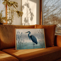 Blue Heron in Quiet Marsh
