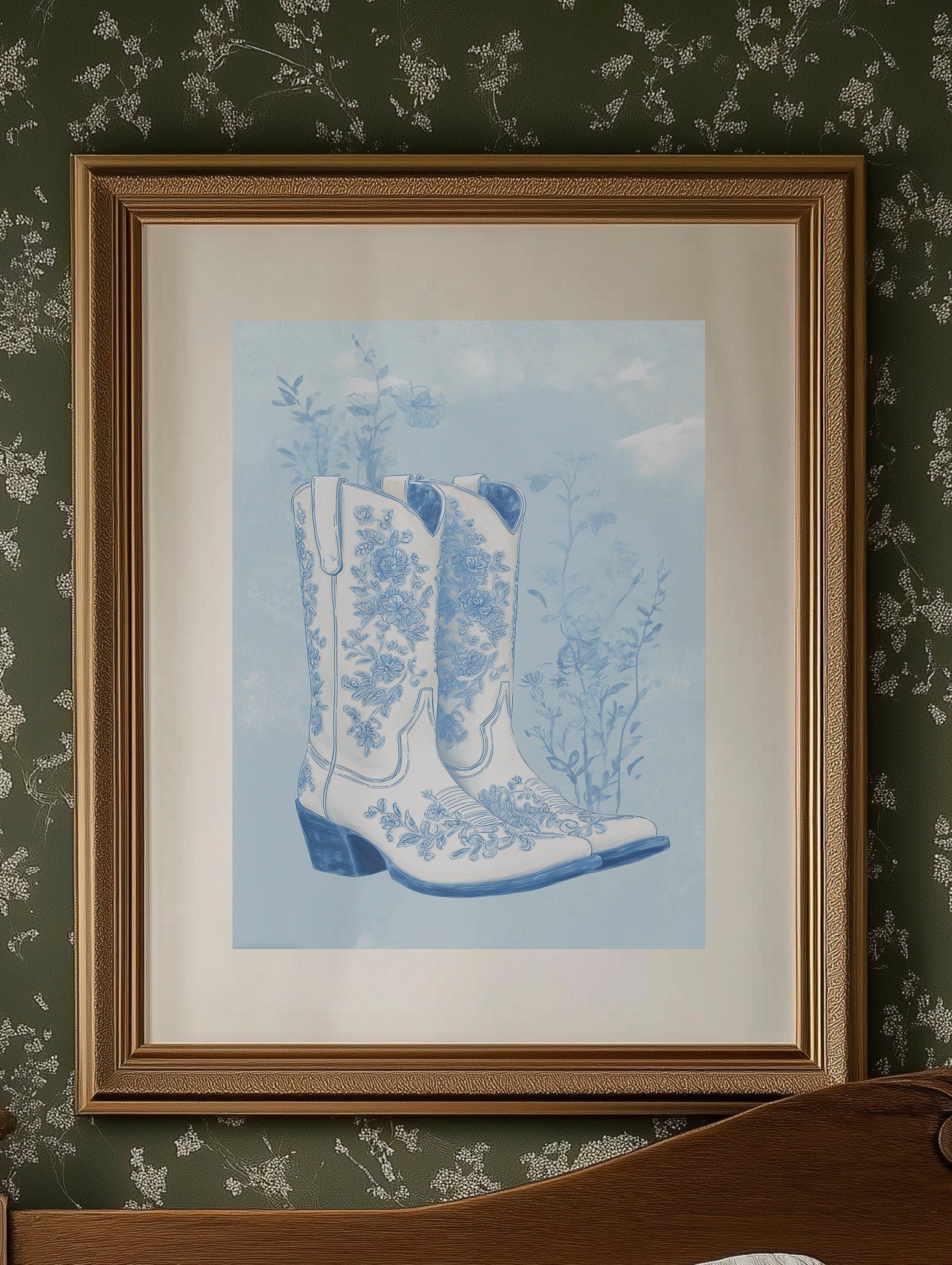 Porcelain Boots In Blue