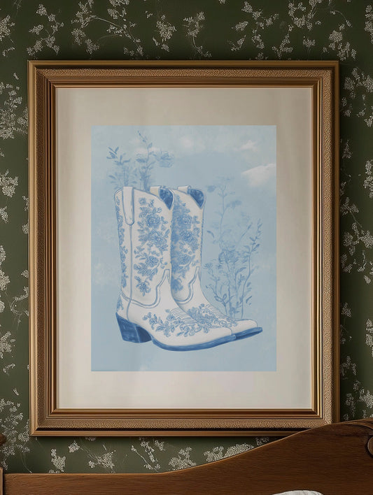 Porcelain Boots In Blue