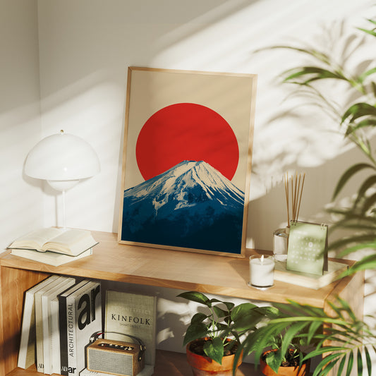 Crimson Sun Over Fuji