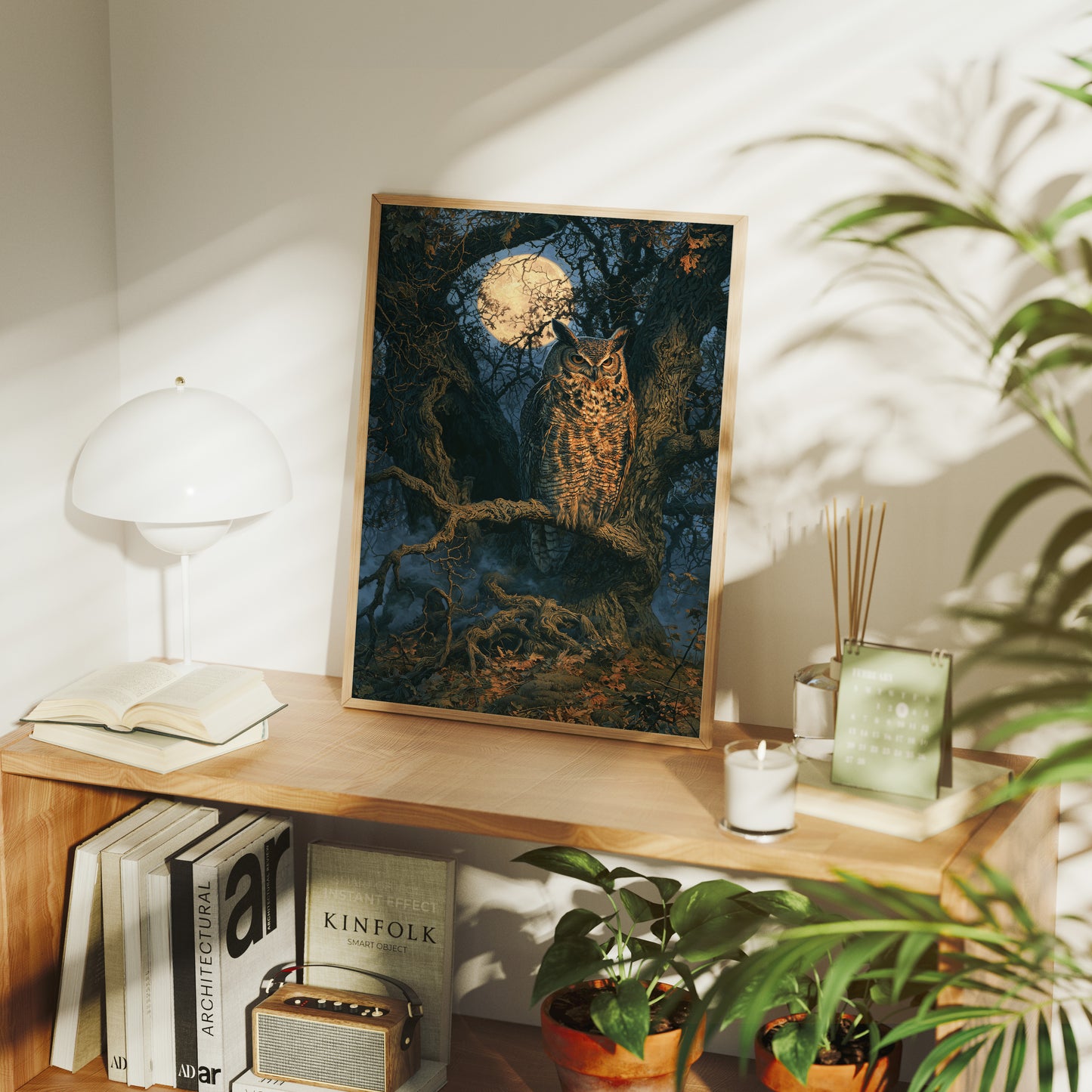 Great Horned Owl By Moonlight