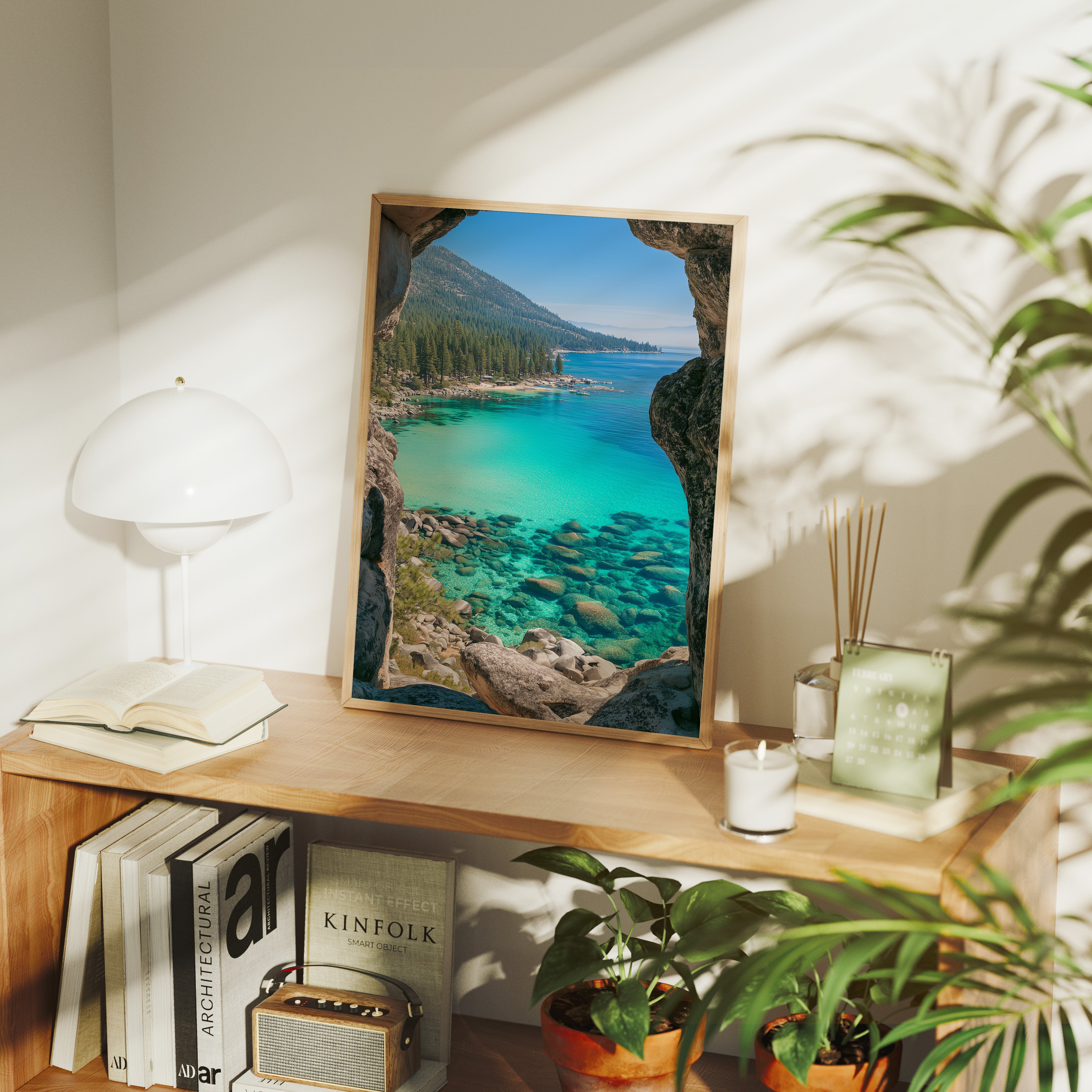 Turquoise Cove Through Granite Window