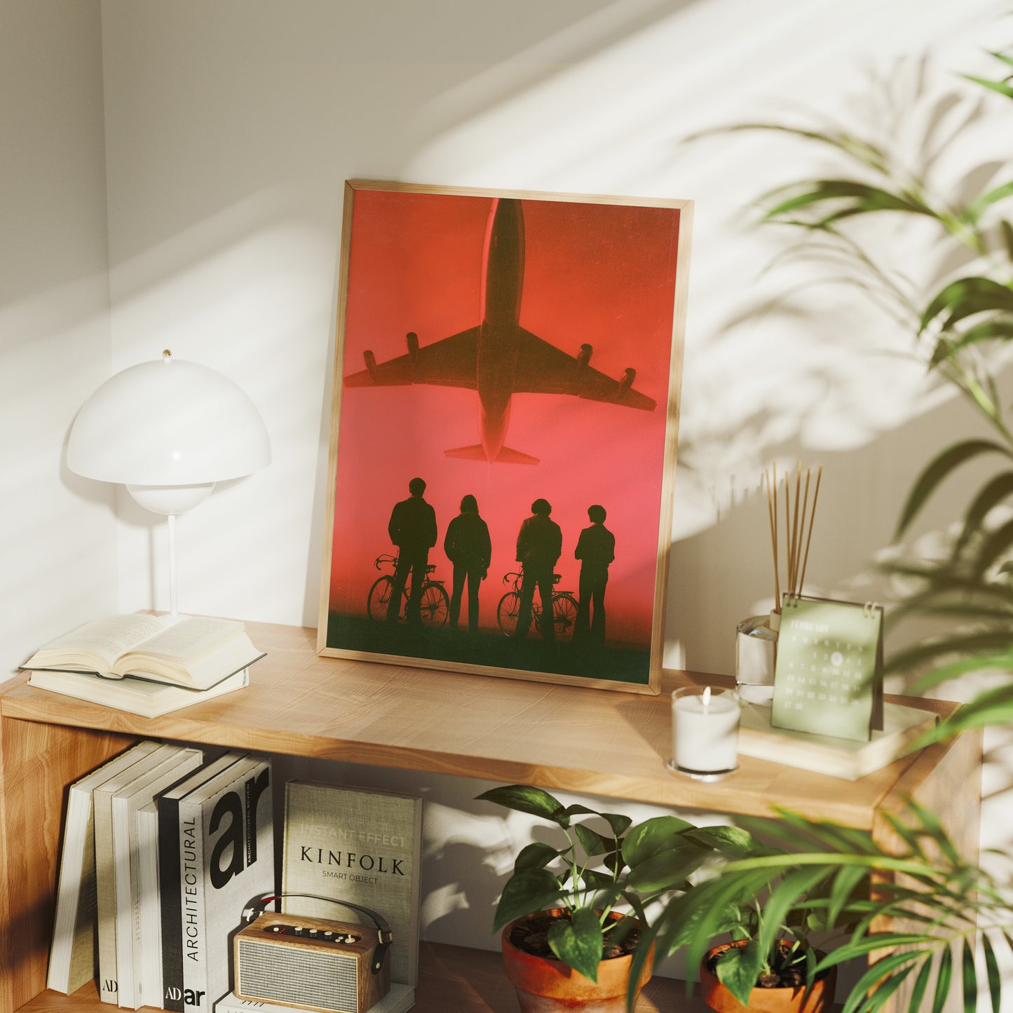 Kids Watch Jet Fly Overhead