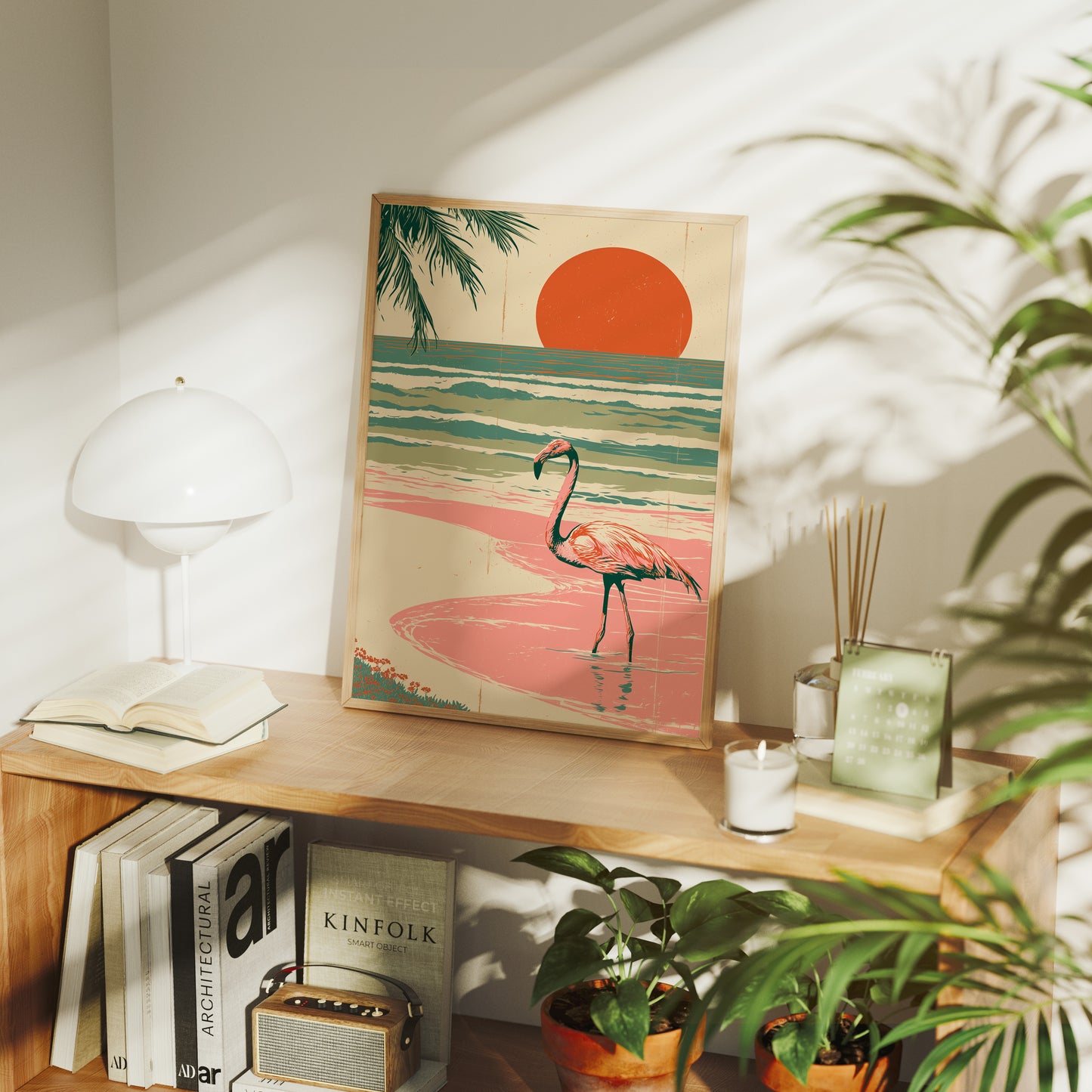 Flamingo Sunset Retro Escape