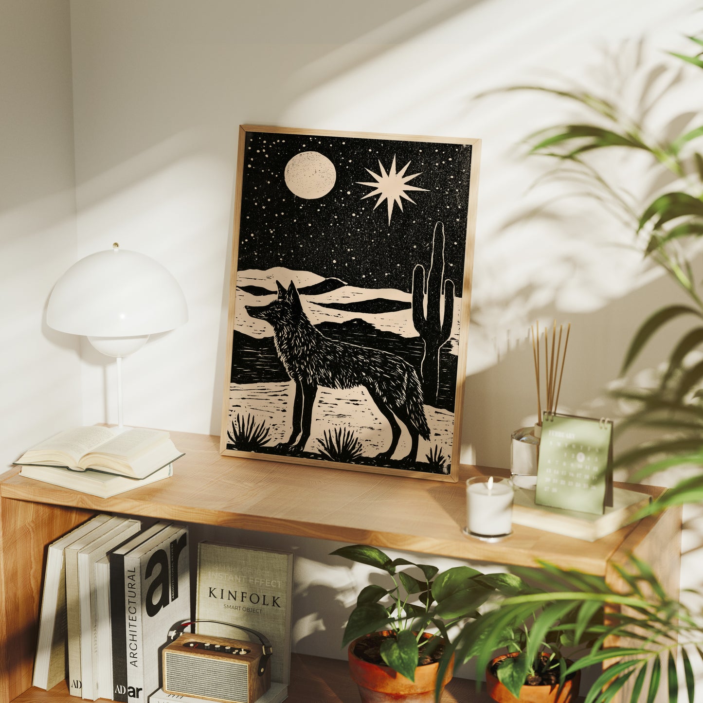 Coyote Beneath The Desert Moon