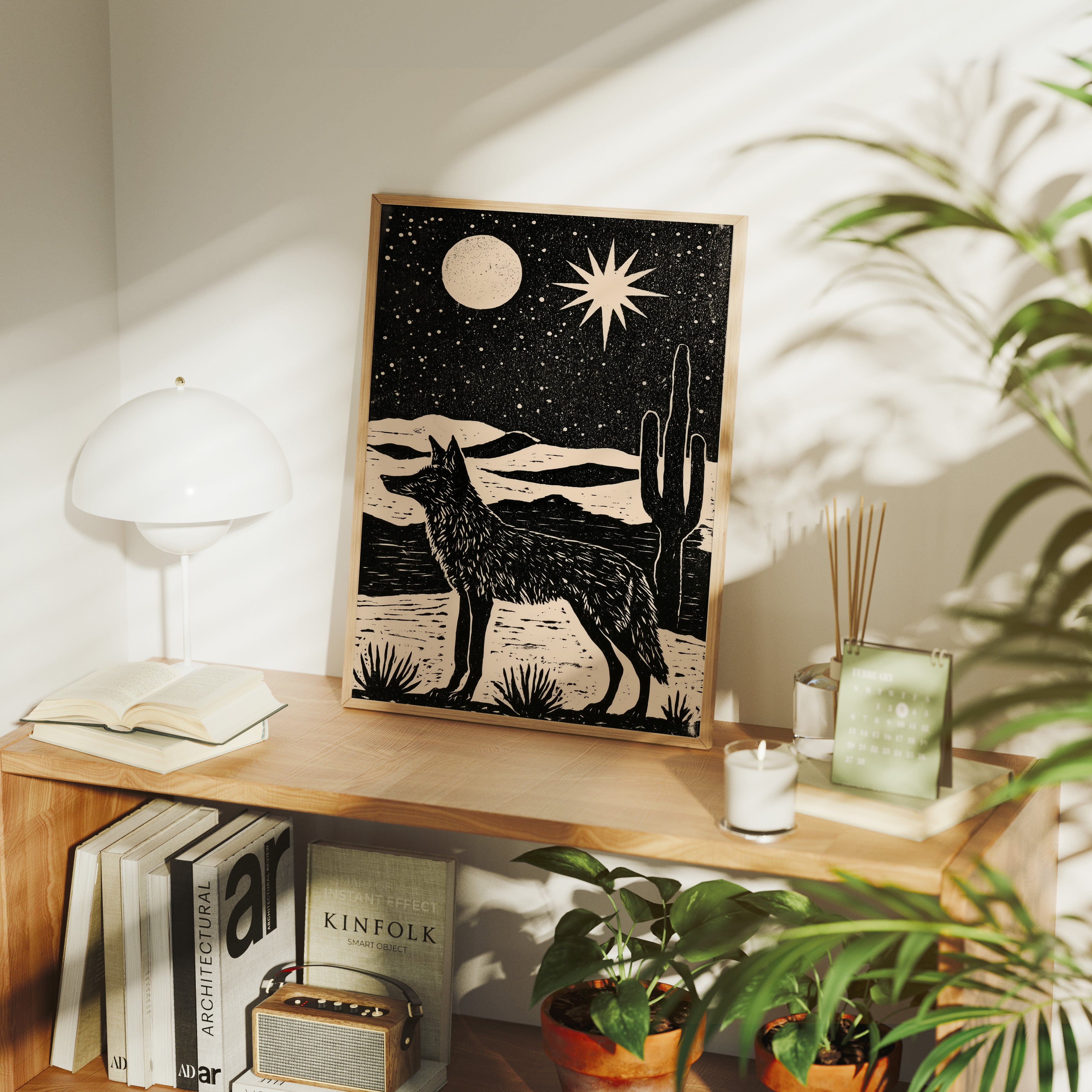 Coyote Beneath The Desert Moon