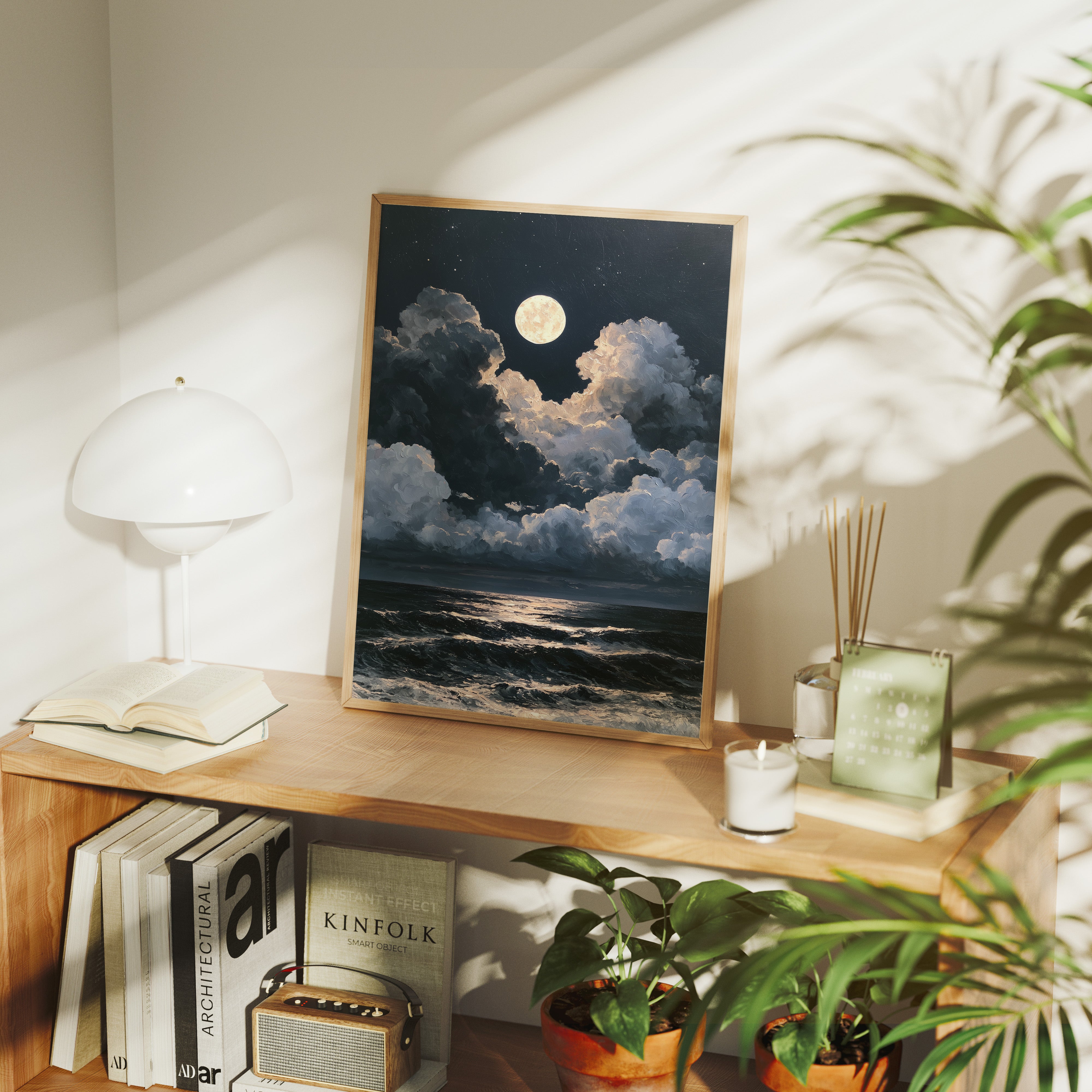 Full Moon Over Dramatic Clouds