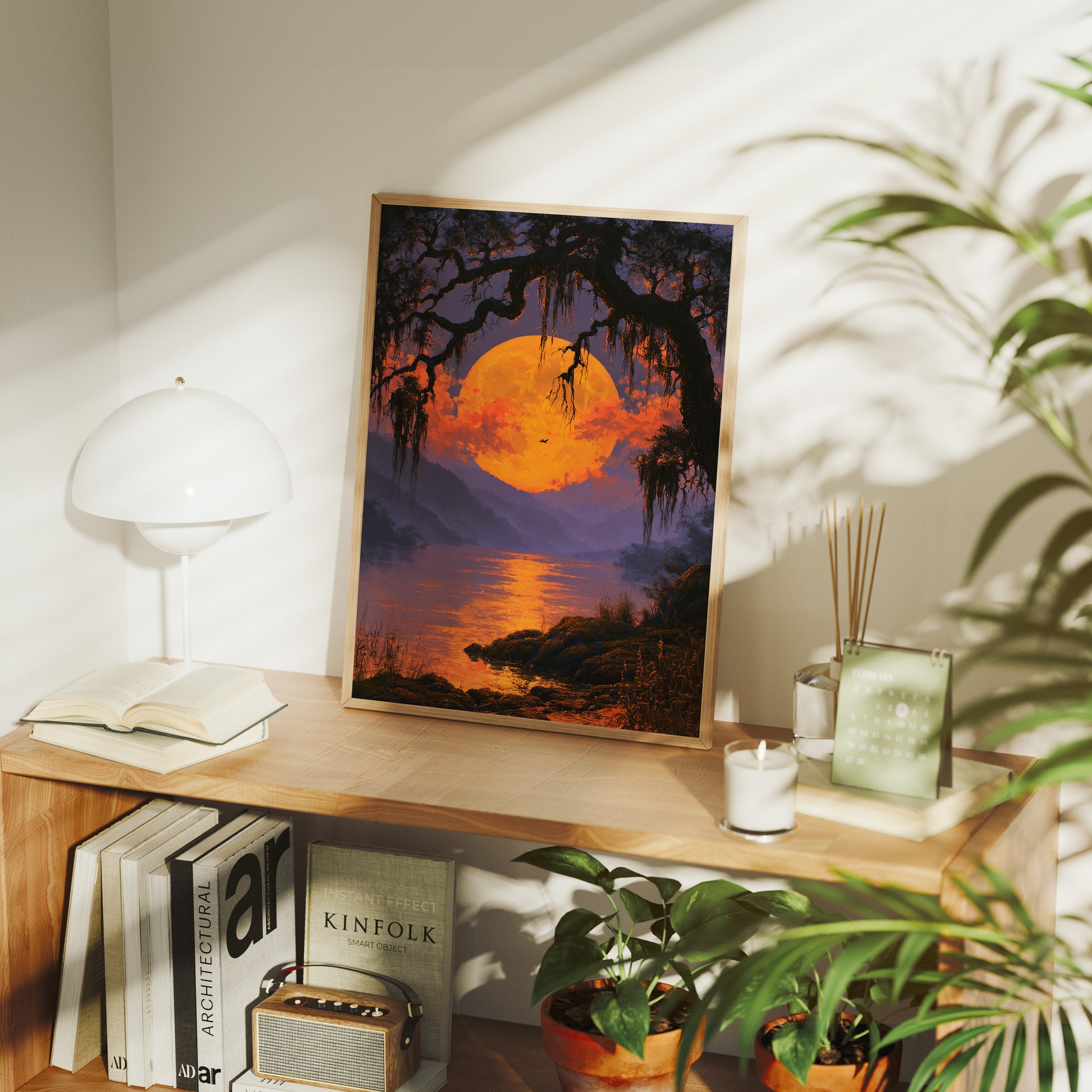 Blazing Sunset Through Spanish Moss