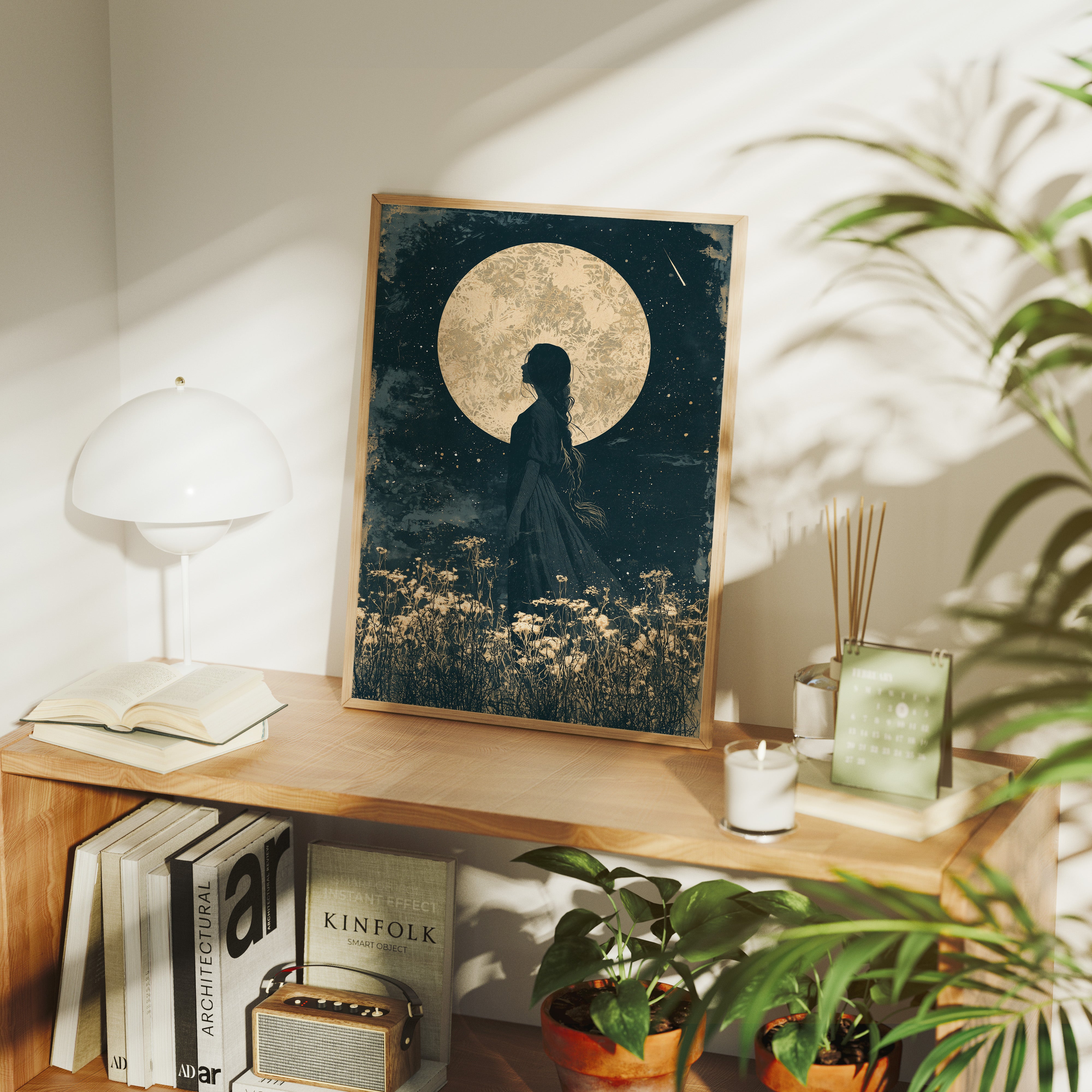 Braided Silhouette Beneath The Moon