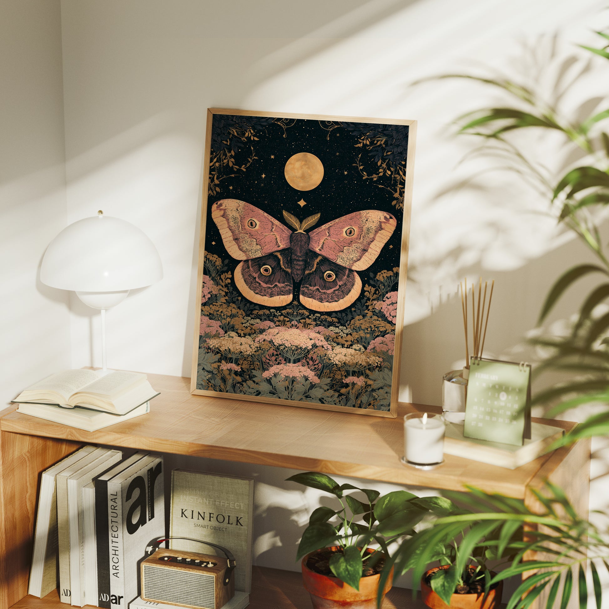 Moon Moth Among Wildflowers