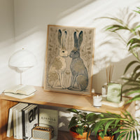 Mirrored Hares In Gold Filigree