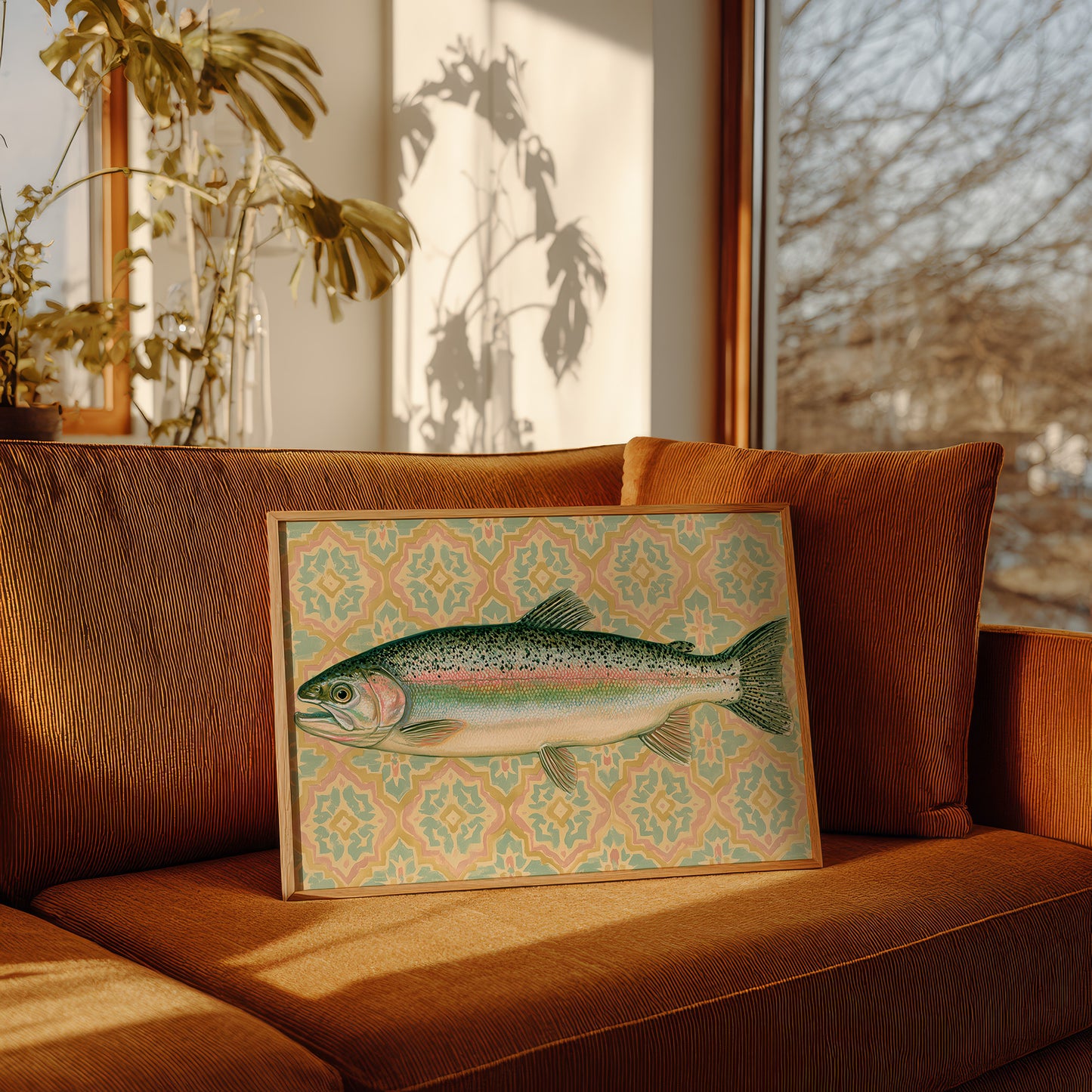 Rainbow Trout, Tiled Backdrop