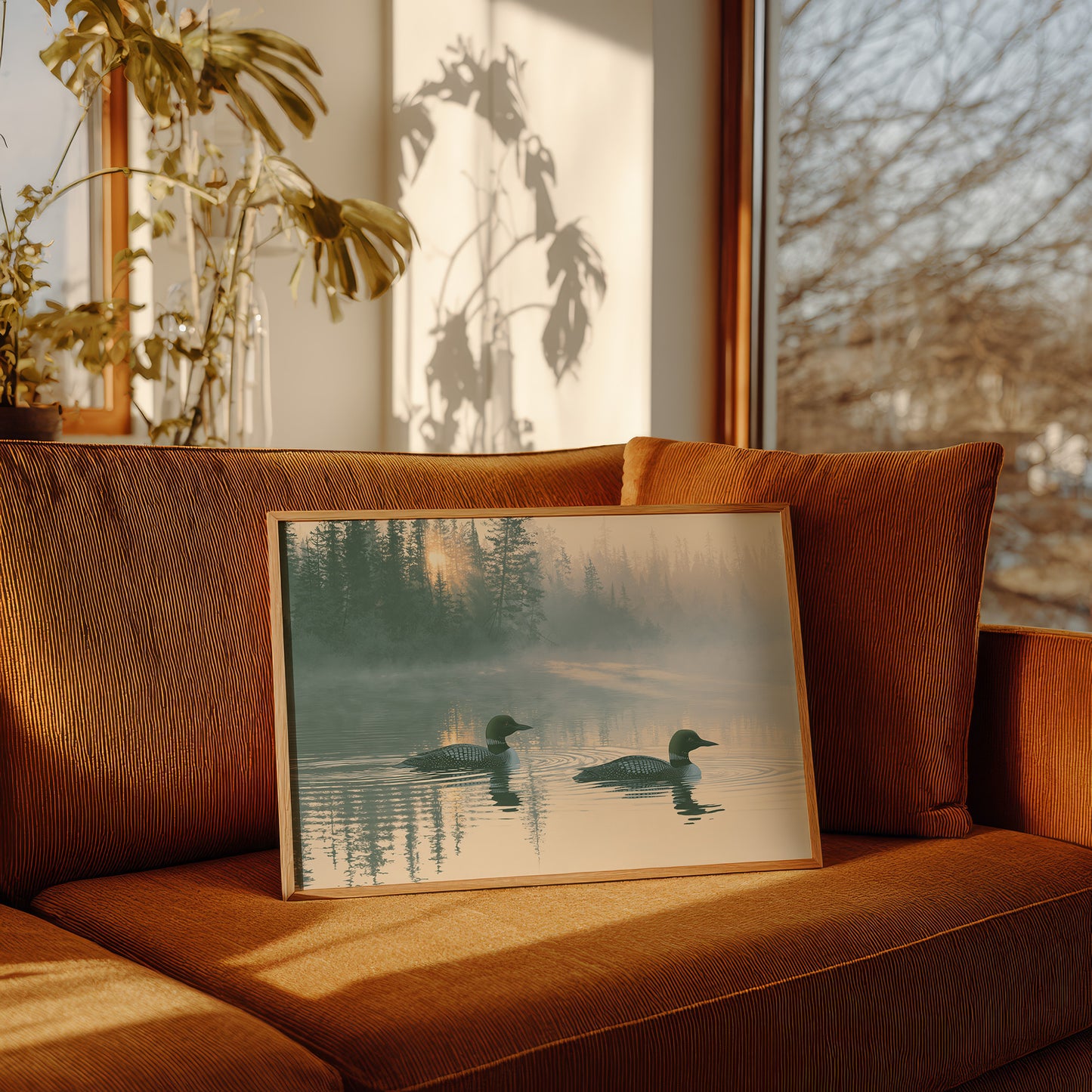 Loons, Misty Dawn Ripples