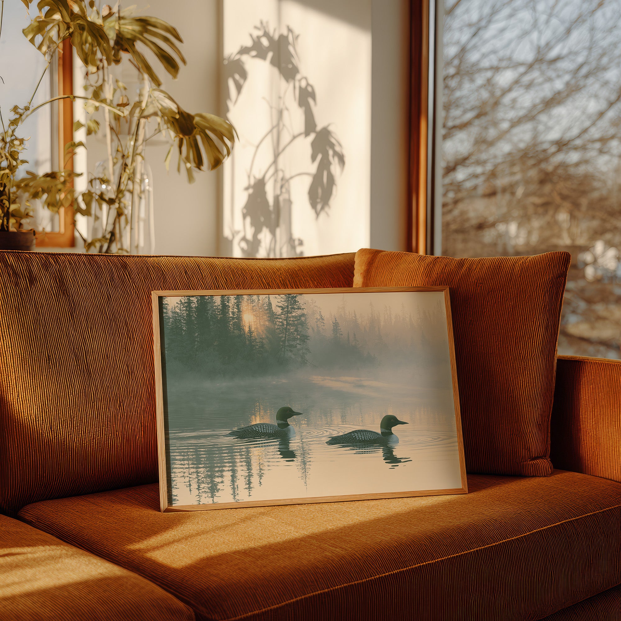 Loons, Misty Dawn Ripples