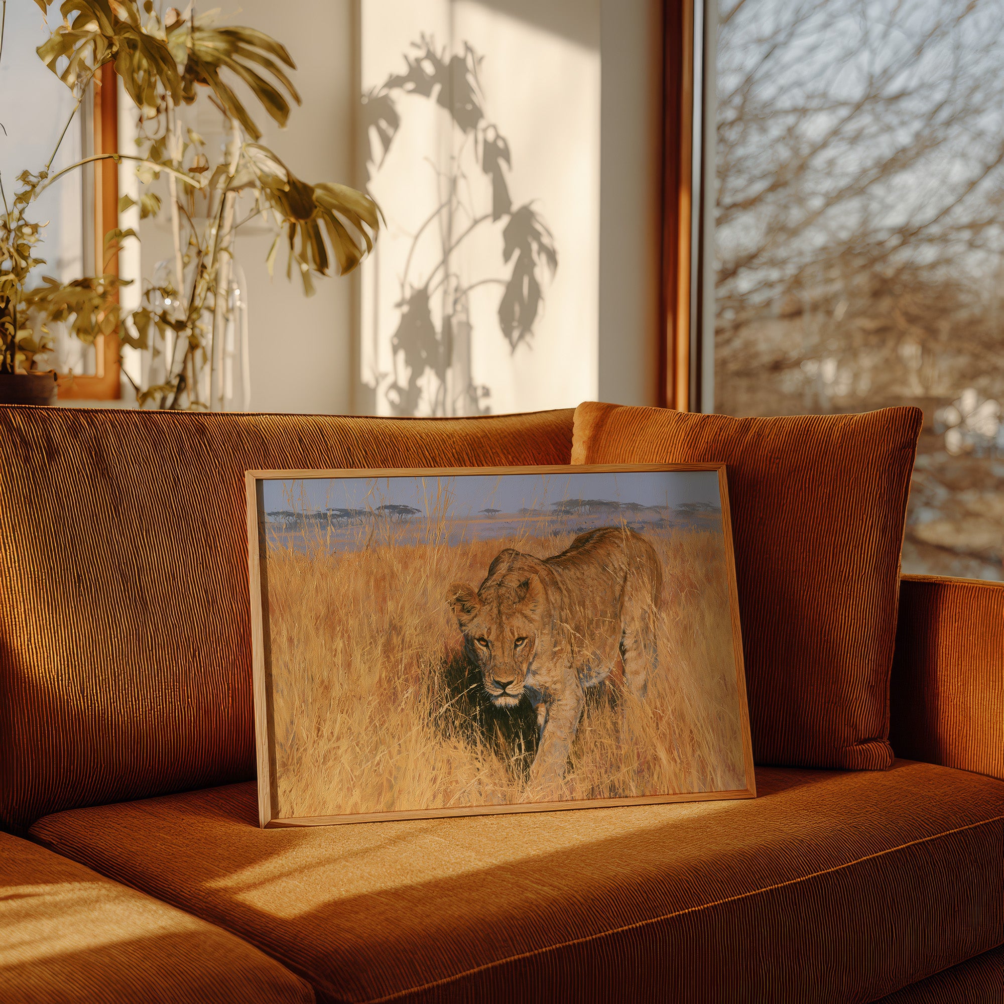 Lioness, Golden Grass Approach