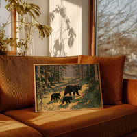 Black Bear Family, Dappled Trail