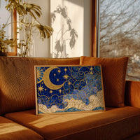 Moon and Stars, Gilded Glass