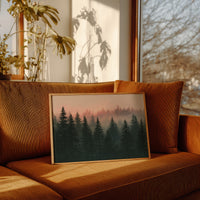Pines Fading Into Fog