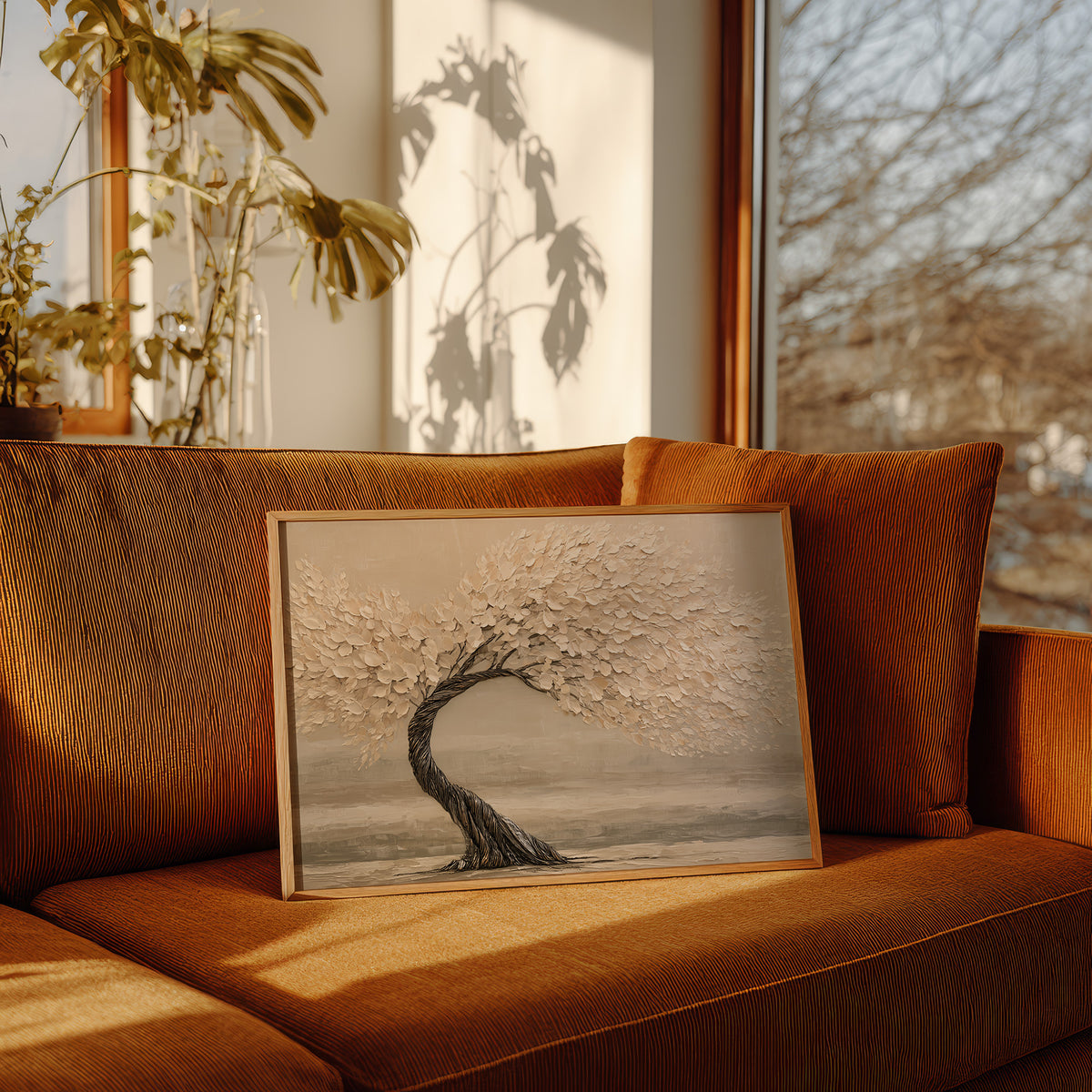 Windswept Tree in Cream
