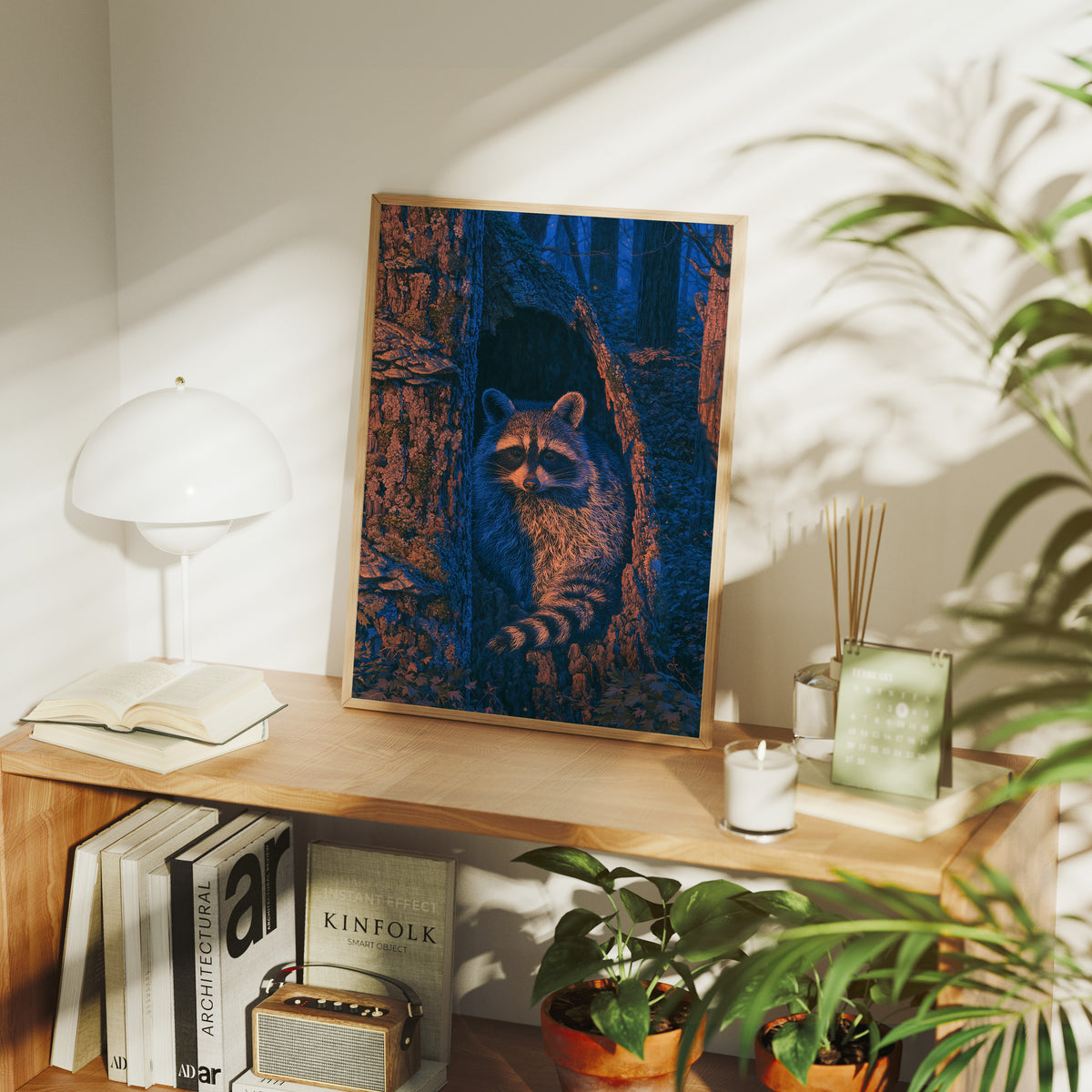 Twilight Raccoon Tree Hollow