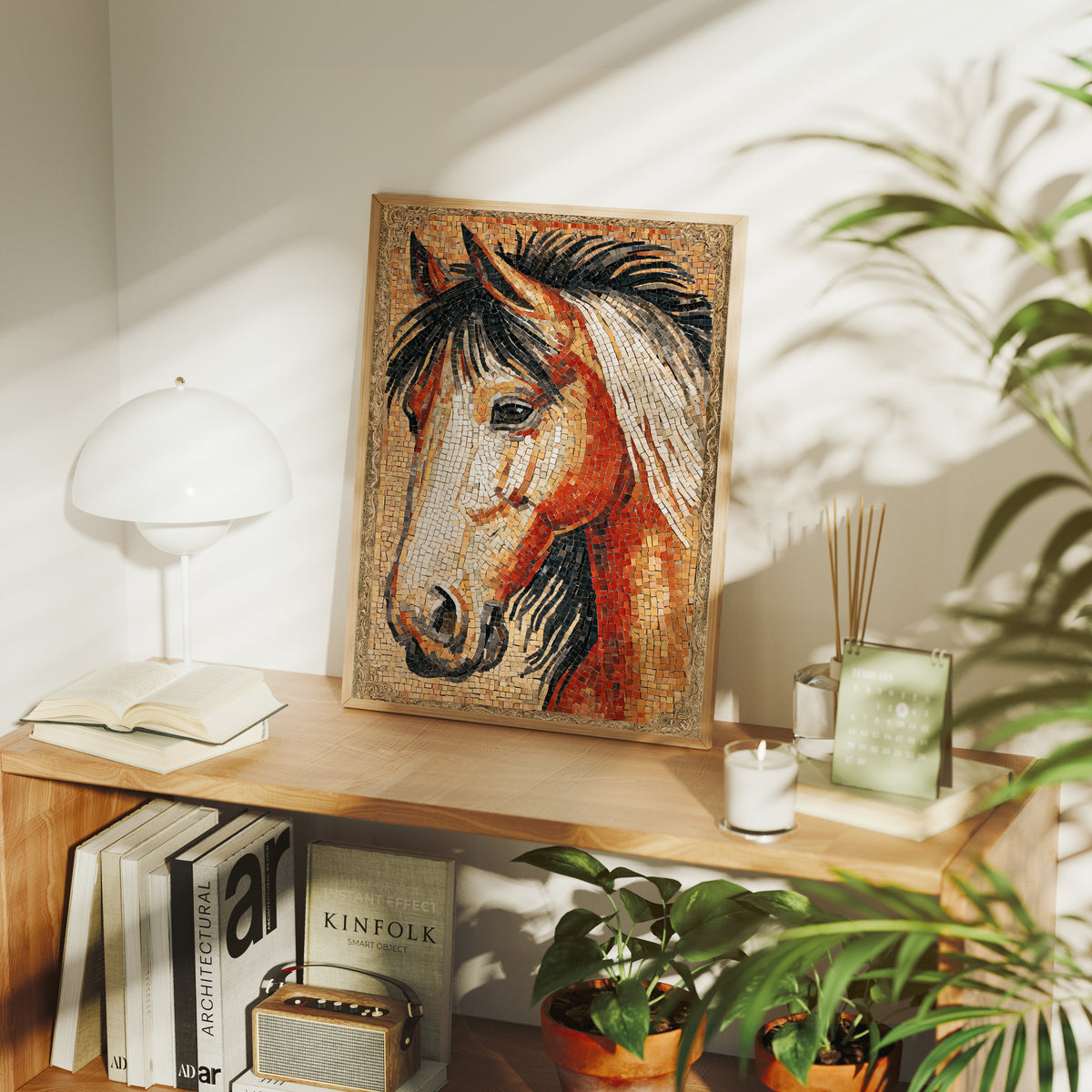 Chestnut Horse Mosaic Portrait