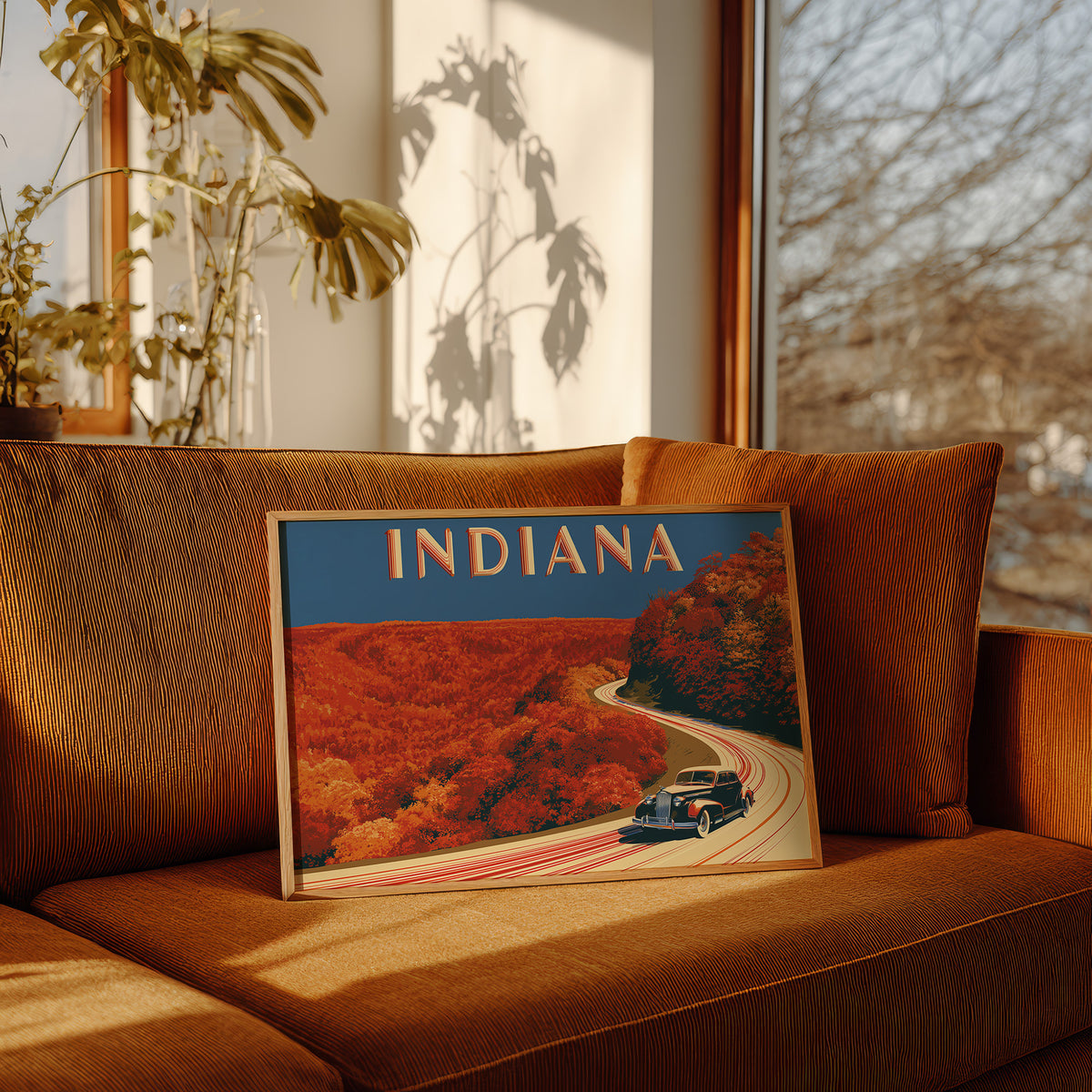 Indiana Autumn Highway Bend