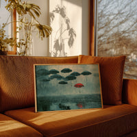 Red Umbrella Rises Above