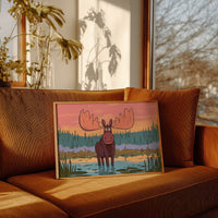 Wetland Moose Sunset Stare