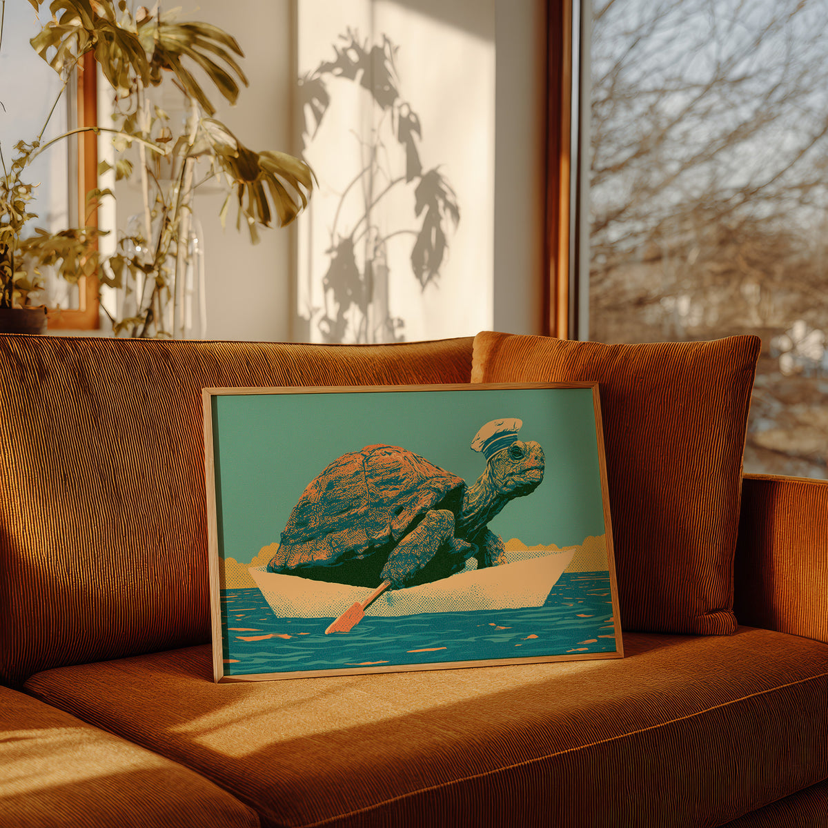 Captain Tortoise Rows Ashore
