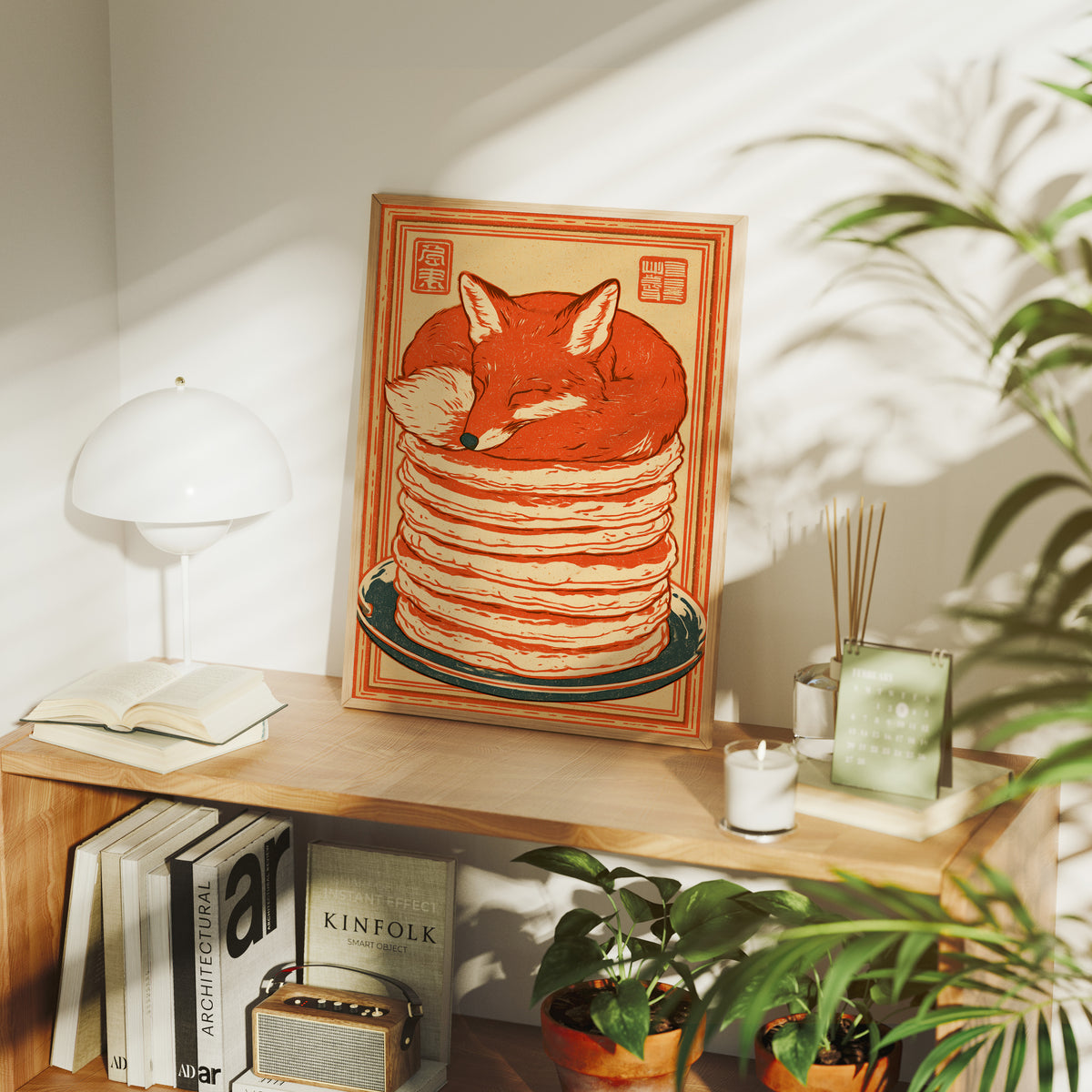 Fox Napping on Pancakes